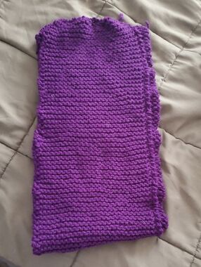Handmade Chunky Knit Scarf in Vibrant Purple